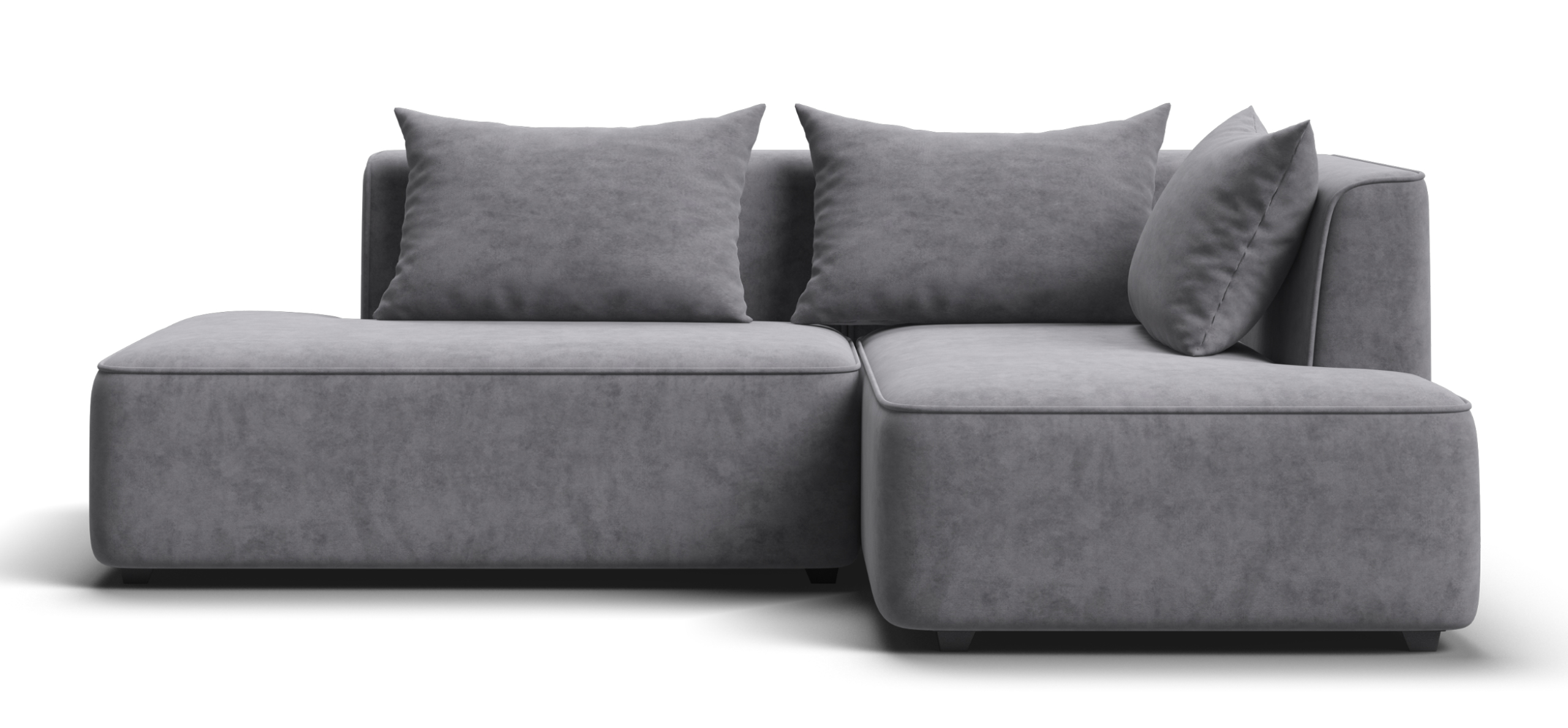 Угловой диван правый Кинг Твин Велюр Роял агат