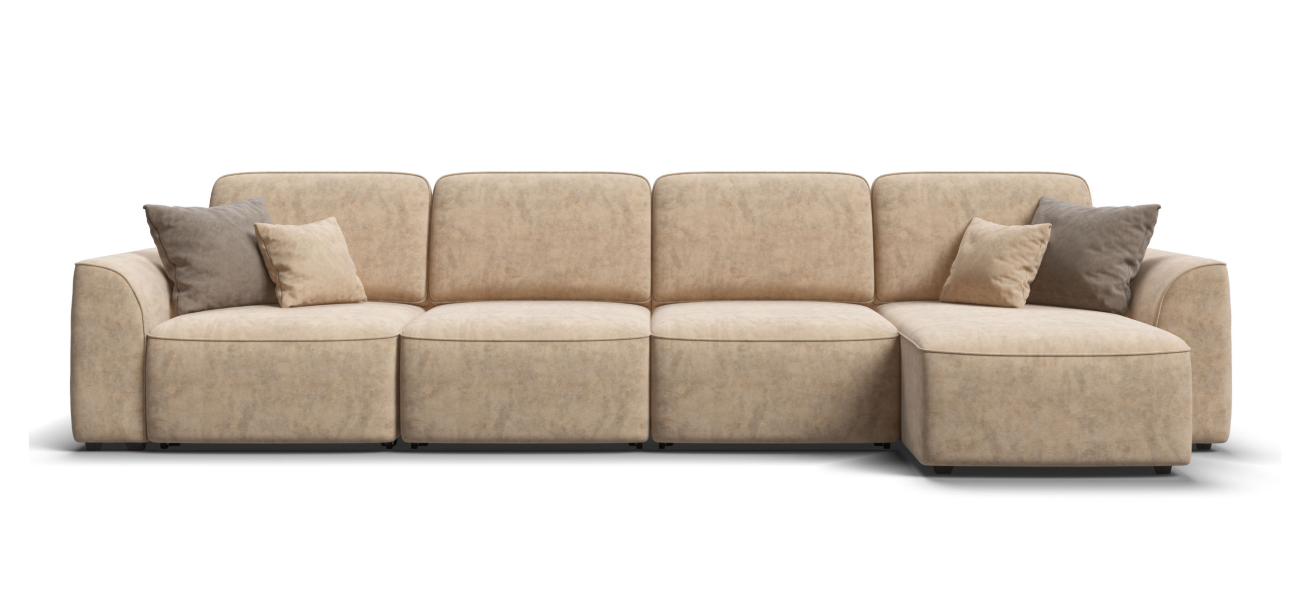 Угловой диван Кинг Модуль Макс Велюр Роял шампань