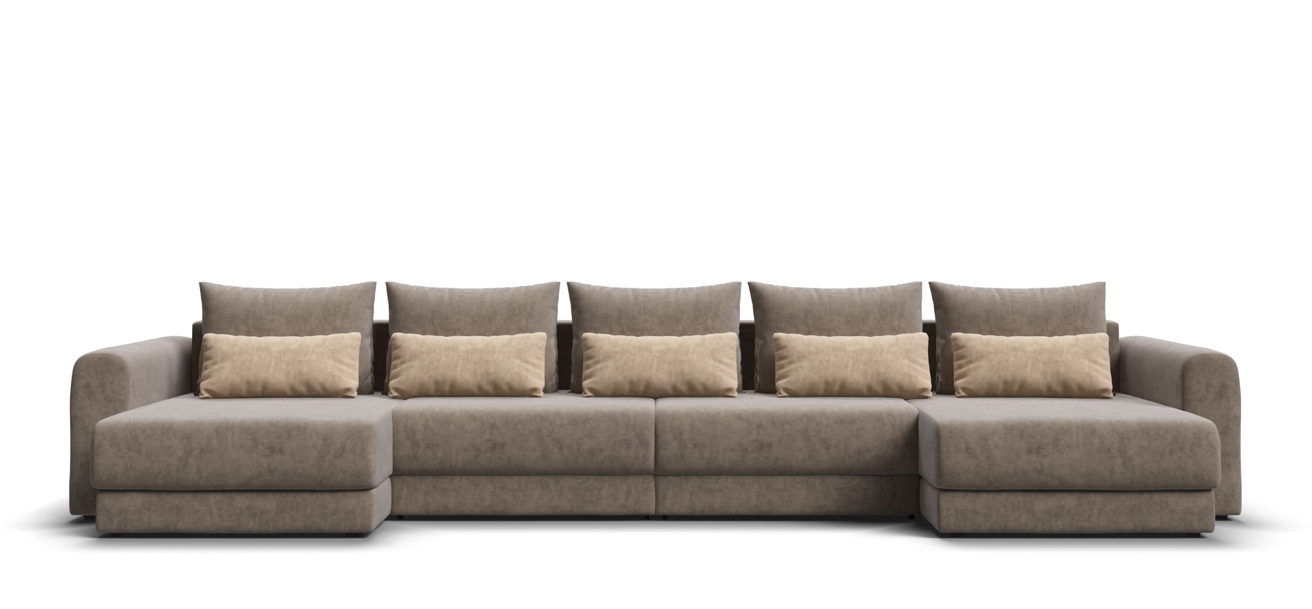 Модульный п-образный диван Ричмонд Модуль Велюр Роял тауп