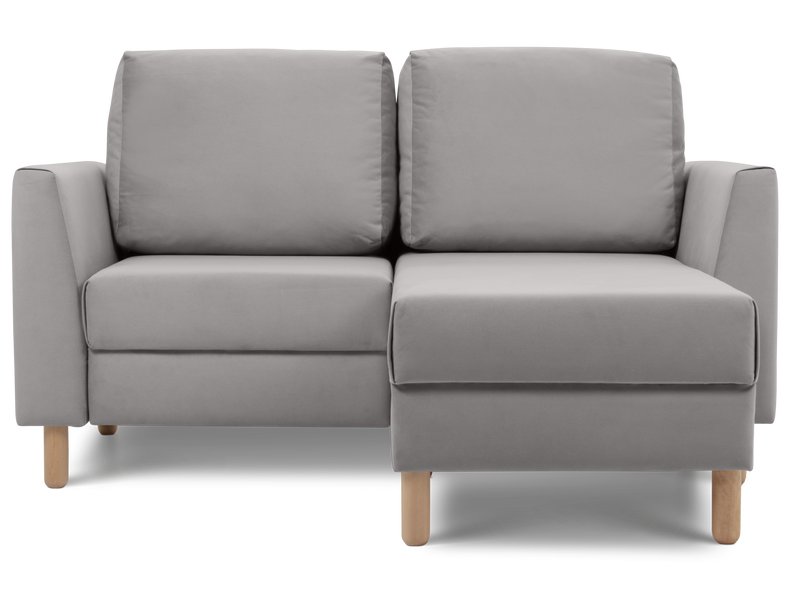 Диван угловой Ройн Мини Велюр Светло-серый