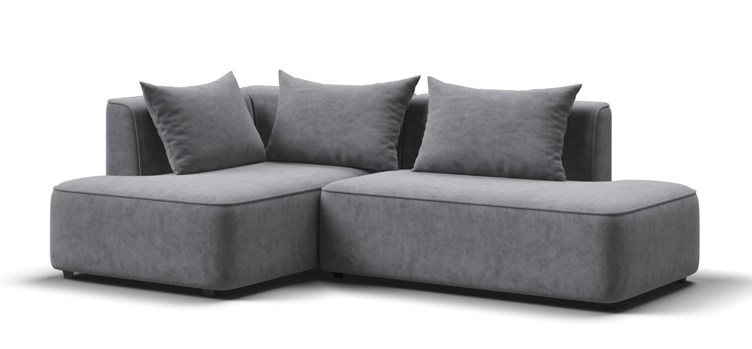 Угловой диван левый Кинг Твин Велюр Роял агат