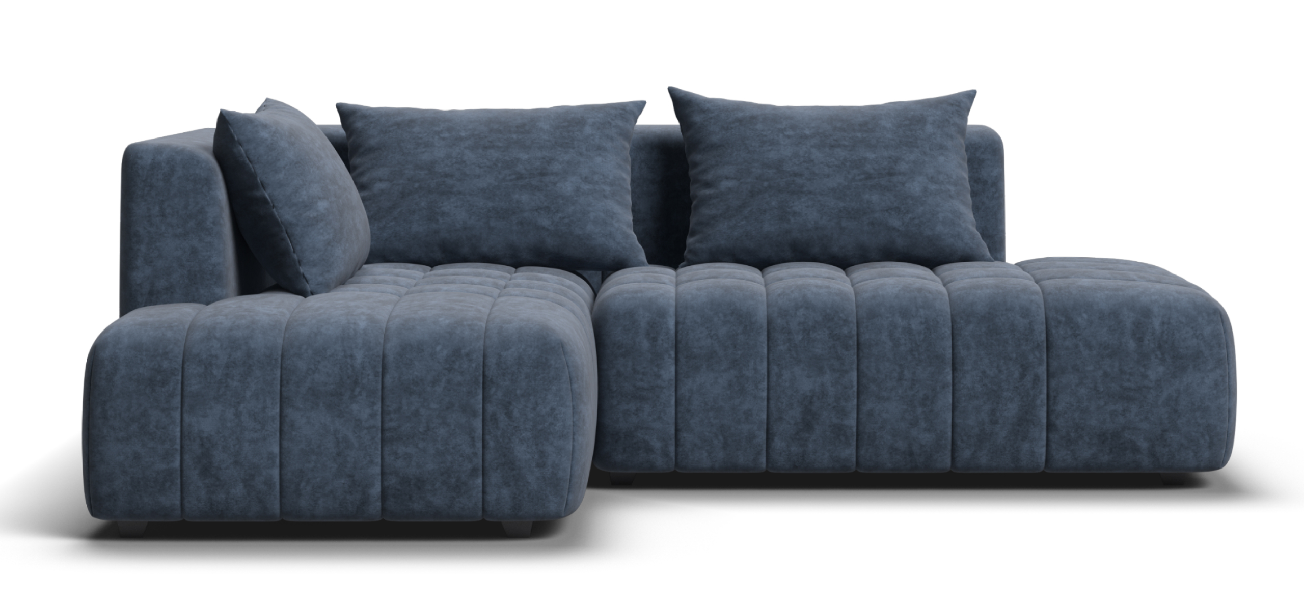 Угловой диван левый Босс Твин Велюр Роял синий