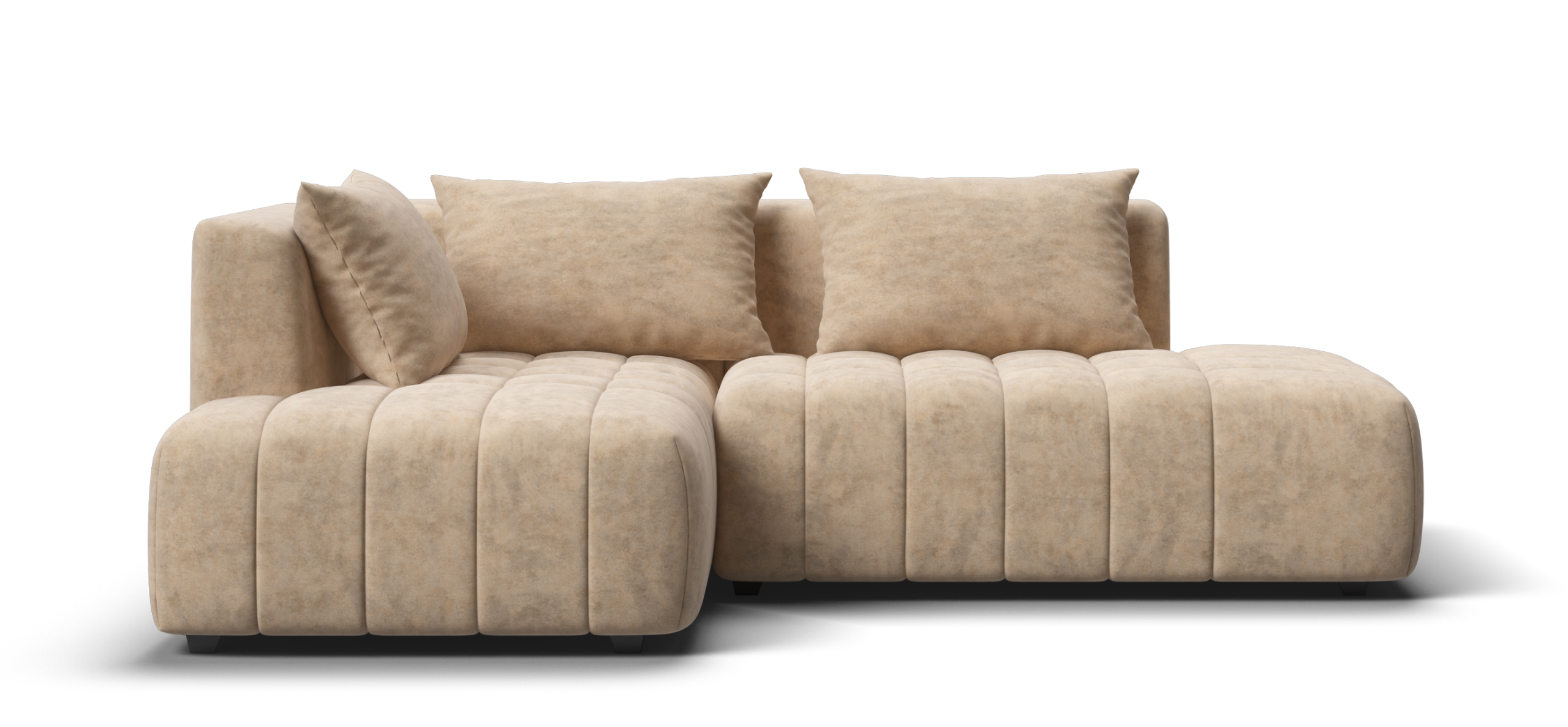 Угловой диван левый Босс Твин Велюр Роял шампань