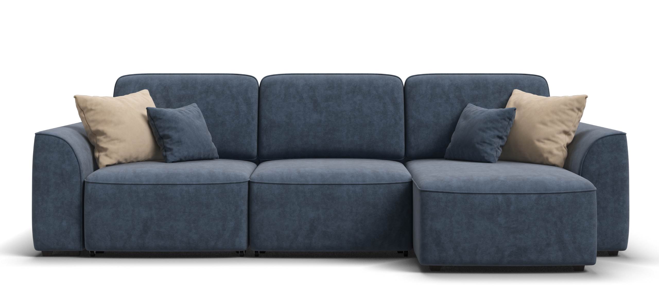 Угловой диван Кинг Велюр Роял синий