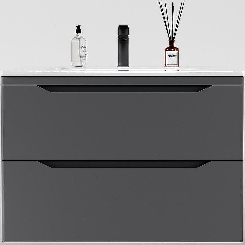 Тумба под раковину Style Line Марелла 80 Люкс Plus СС-00002412 подвесная Серый матовый антискрейтч