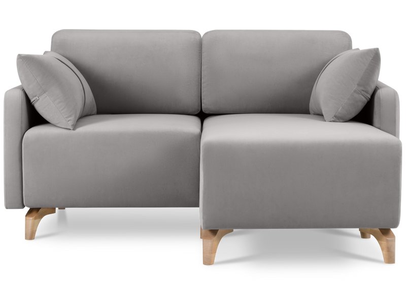 Диван угловой Льери Мини Велюр Светло-серый