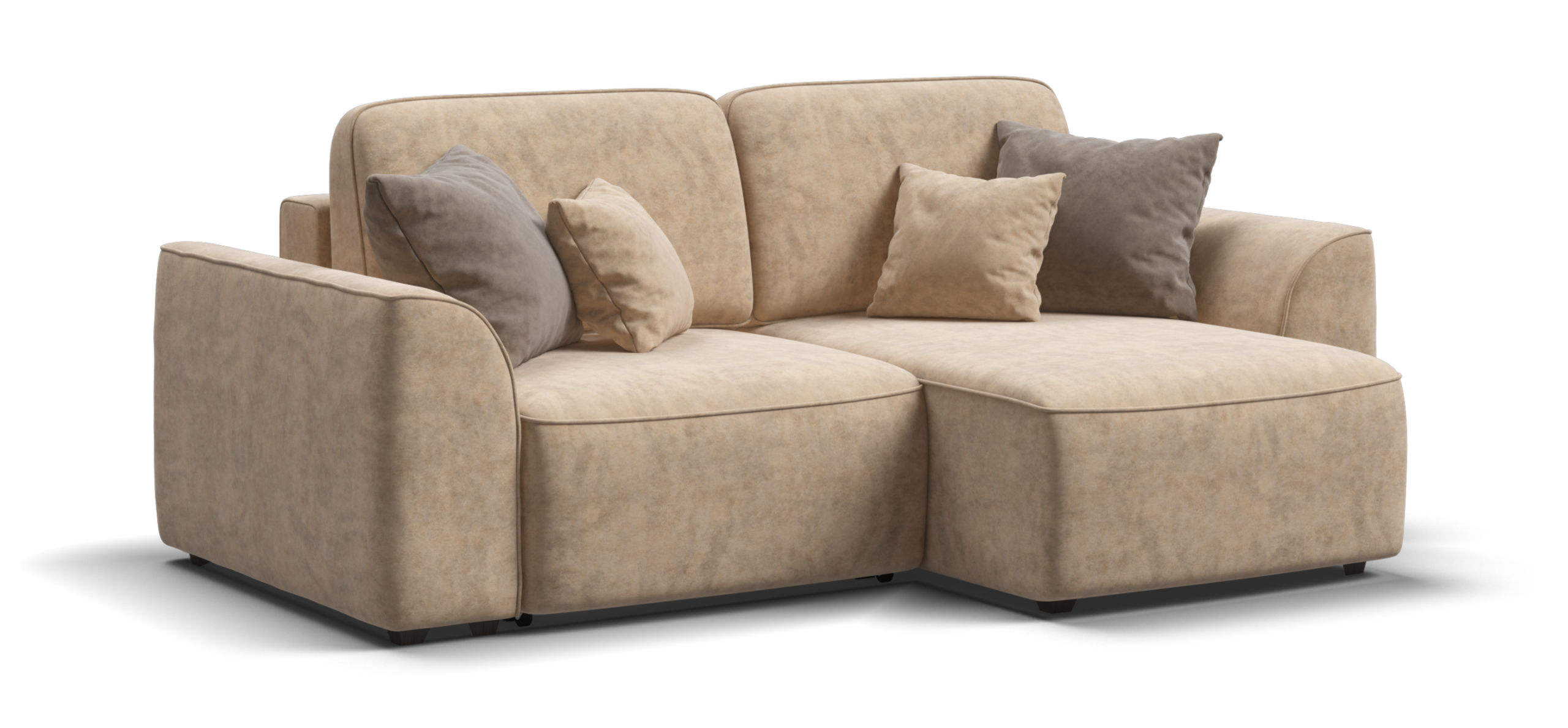 Угловой диван Кинг Модуль Велюр Роял шампань