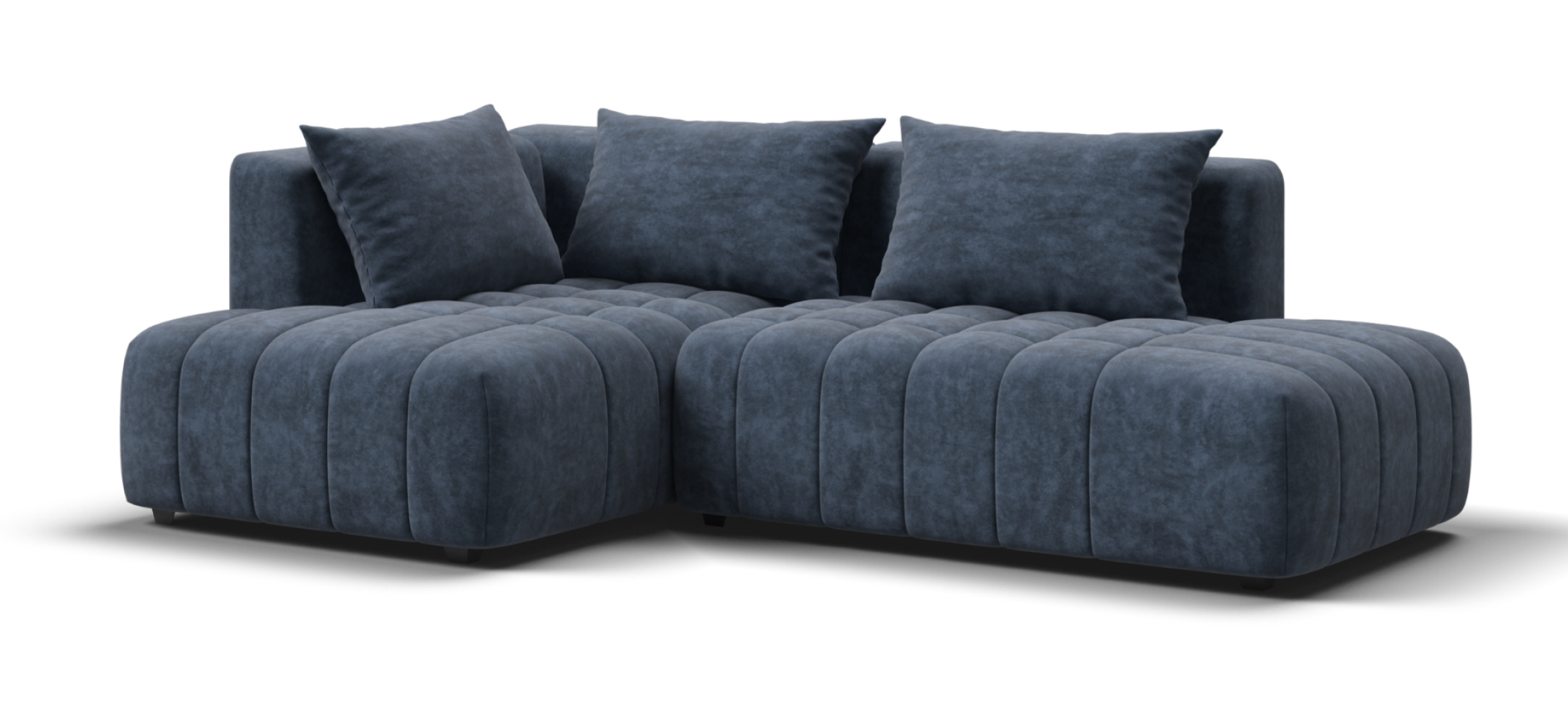 Угловой диван левый Босс Твин Велюр Роял синий