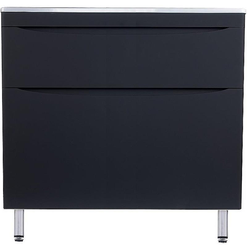 Тумба под раковину Style Line Бергамо мини 90 Люкс Plus СС-00002363 Черная антискрейч