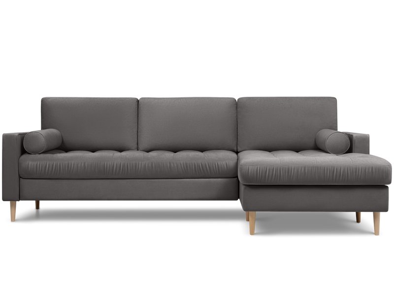 Диван угловой Плэнтис Велюр Серый