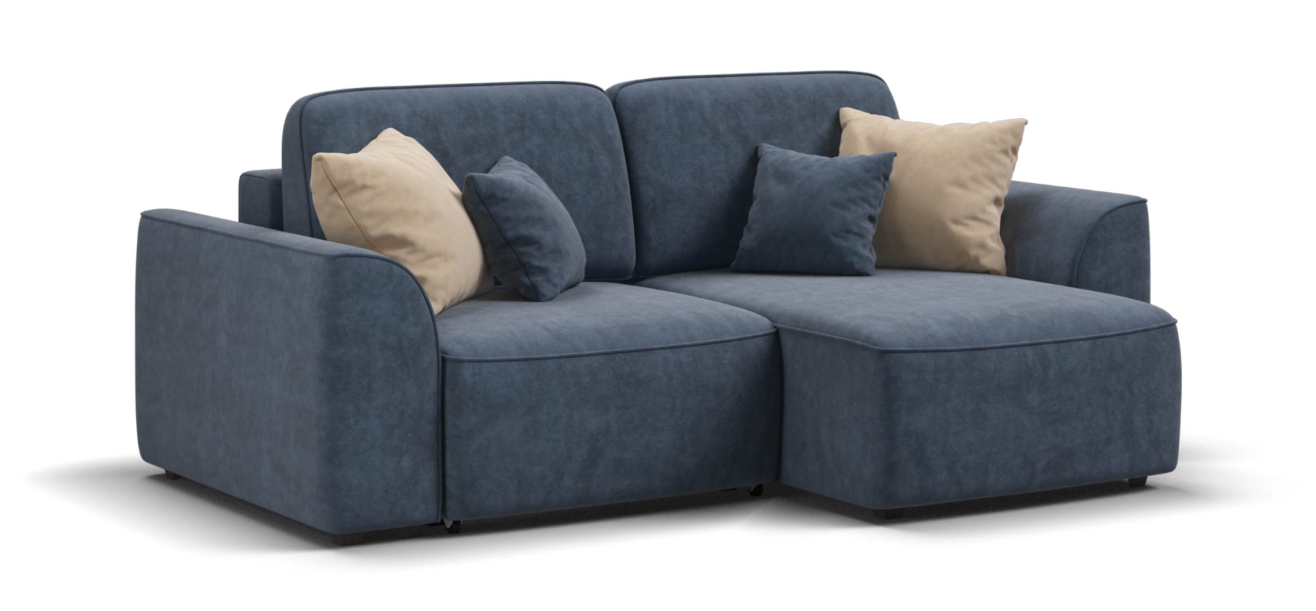 Угловой диван Кинг Модуль Велюр Роял синий