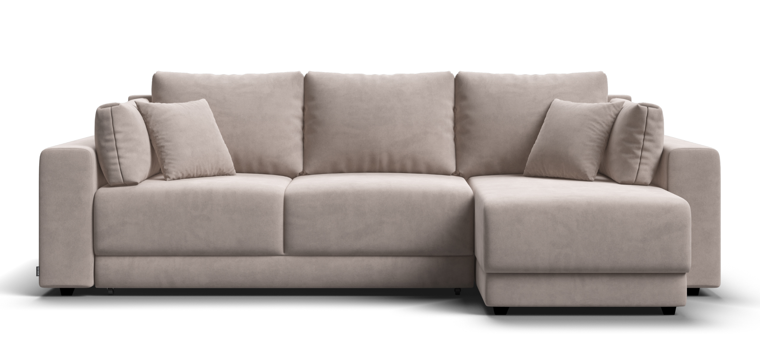 Угловой диван Босс Прайм ХЛ Велюр Монолит латте