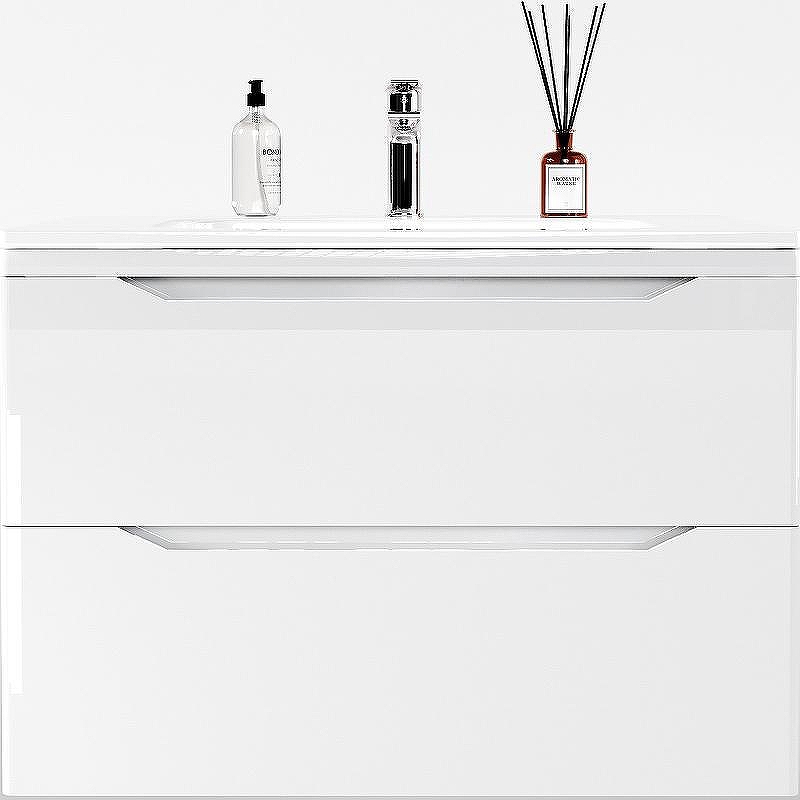 Тумба под раковину Style Line Марелла 80 Люкс Plus СС-00002411 подвесная Белый глянец антискрейтч