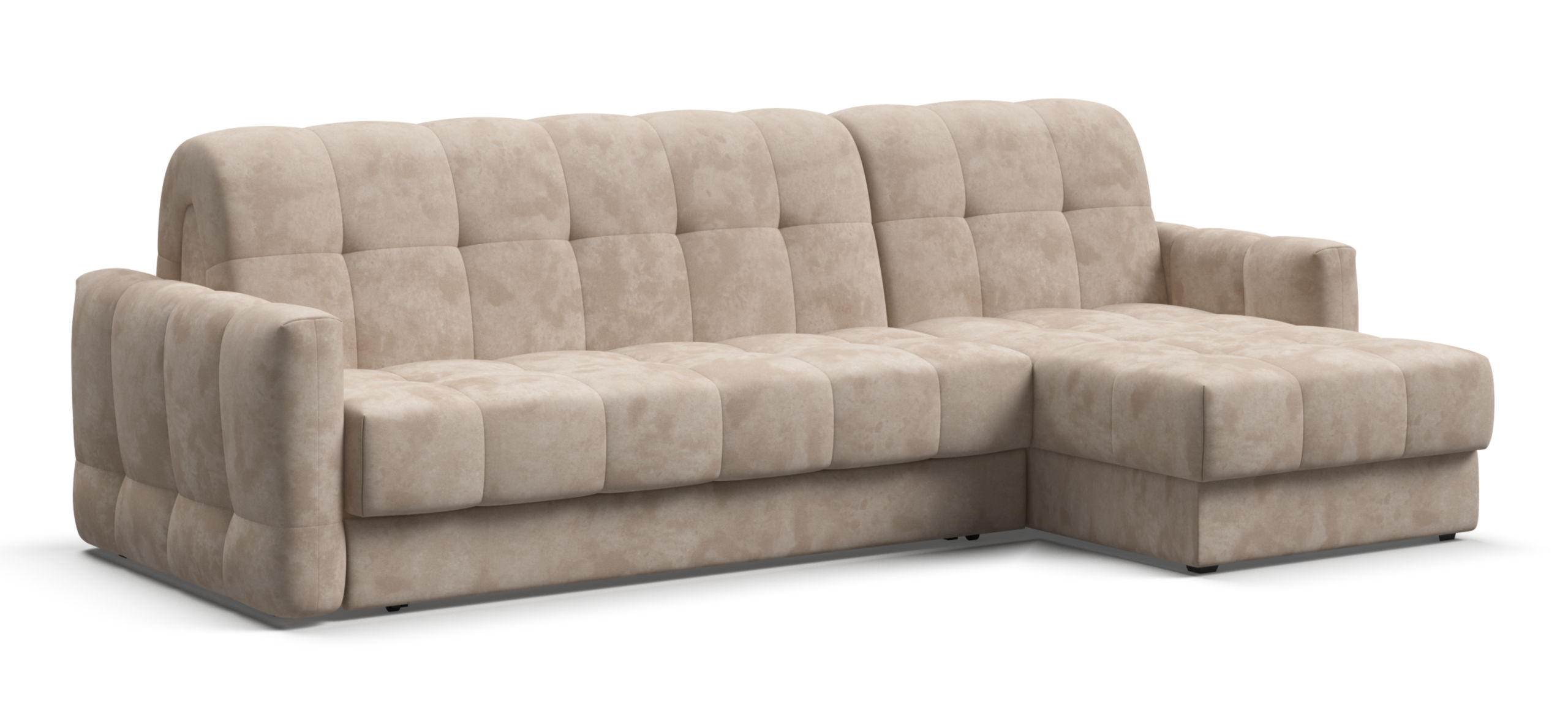 Угловой диван Босс Слип 160 Велюр Алькантара пепел