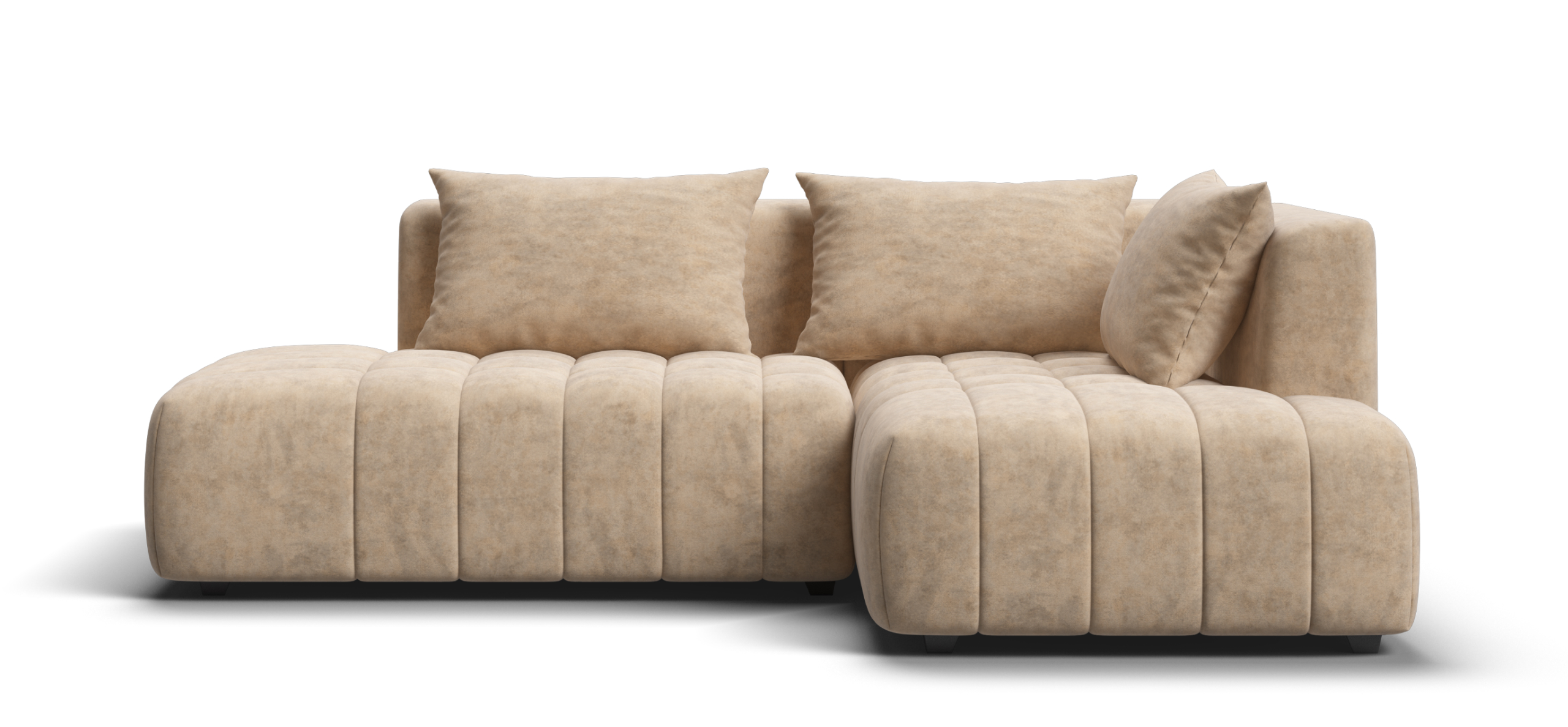 Угловой диван правый Босс Твин Велюр Роял шампань