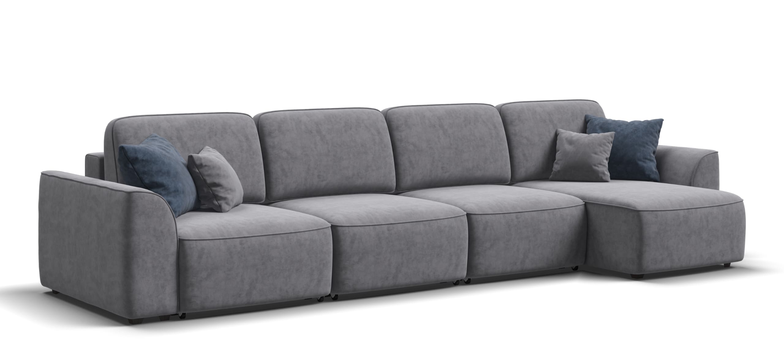 Угловой диван Кинг Модуль Макс Велюр Роял агат