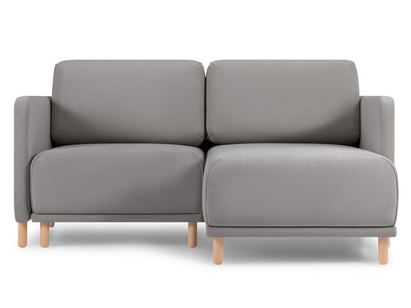 Диван угловой Нордика мини Велюр Светло-серый