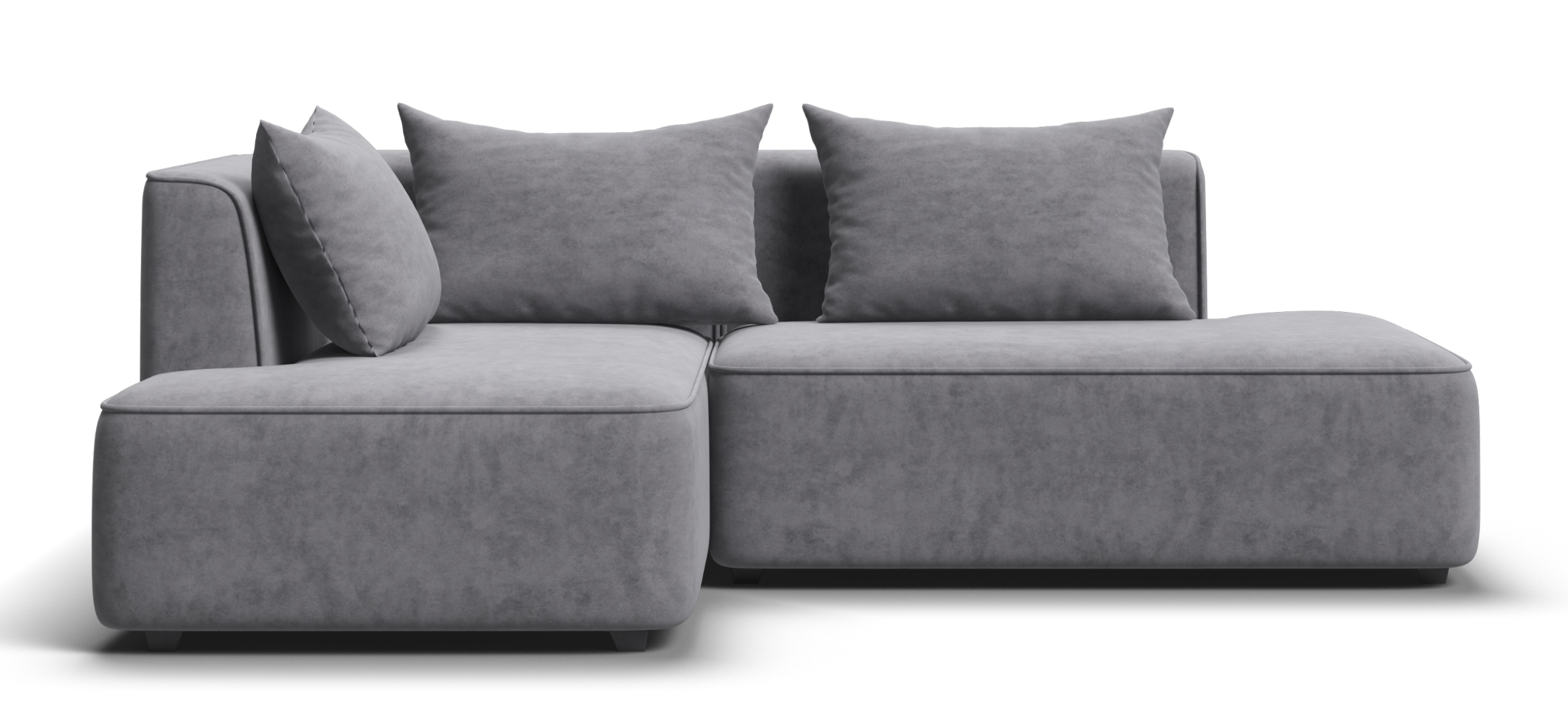 Угловой диван левый Кинг Твин Велюр Роял агат