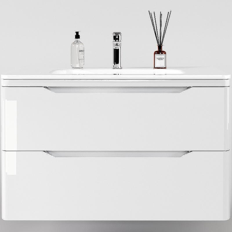 Тумба под раковину Style Line Марелла 90 Люкс Plus СС-00002414 подвесная Белый глянец антискрейтч