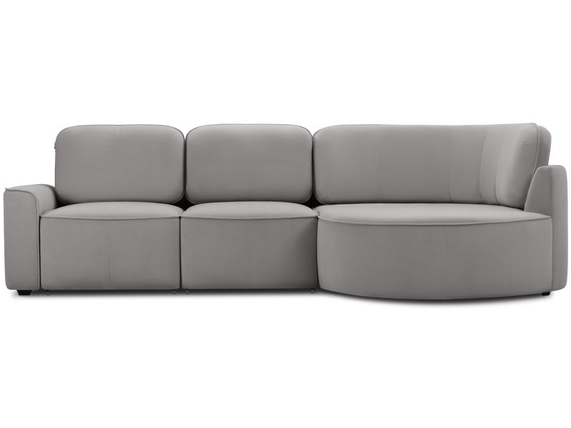 Диван угловой Шера Велюр Светло-серый