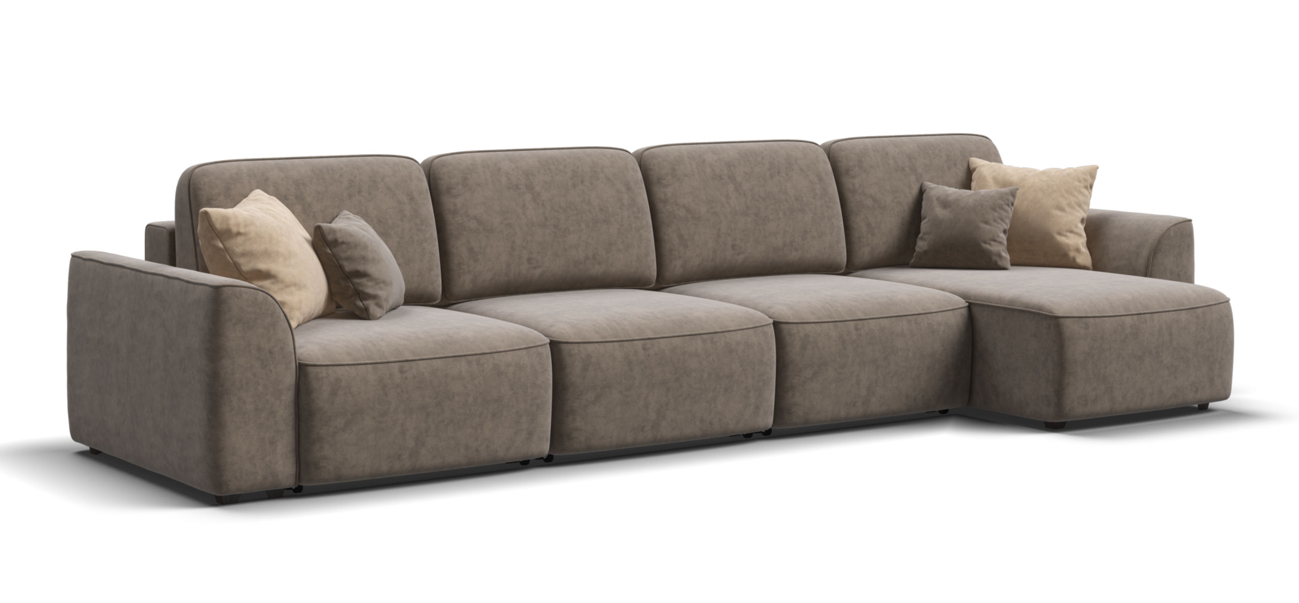 Угловой диван Кинг Модуль Макс Велюр Роял тауп