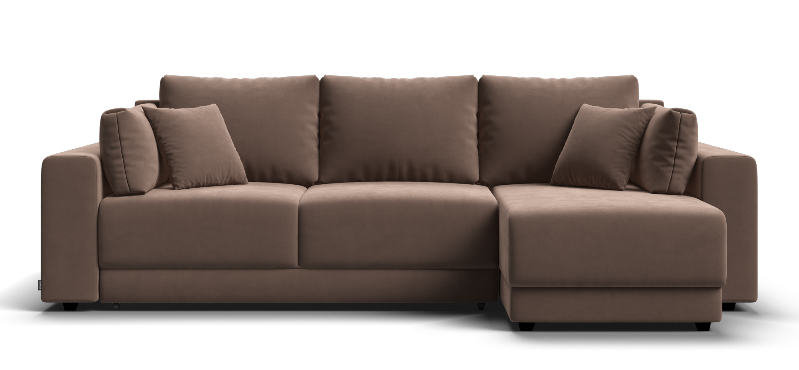 Угловой диван Босс Прайм ХЛ Велюр Монолит мокко