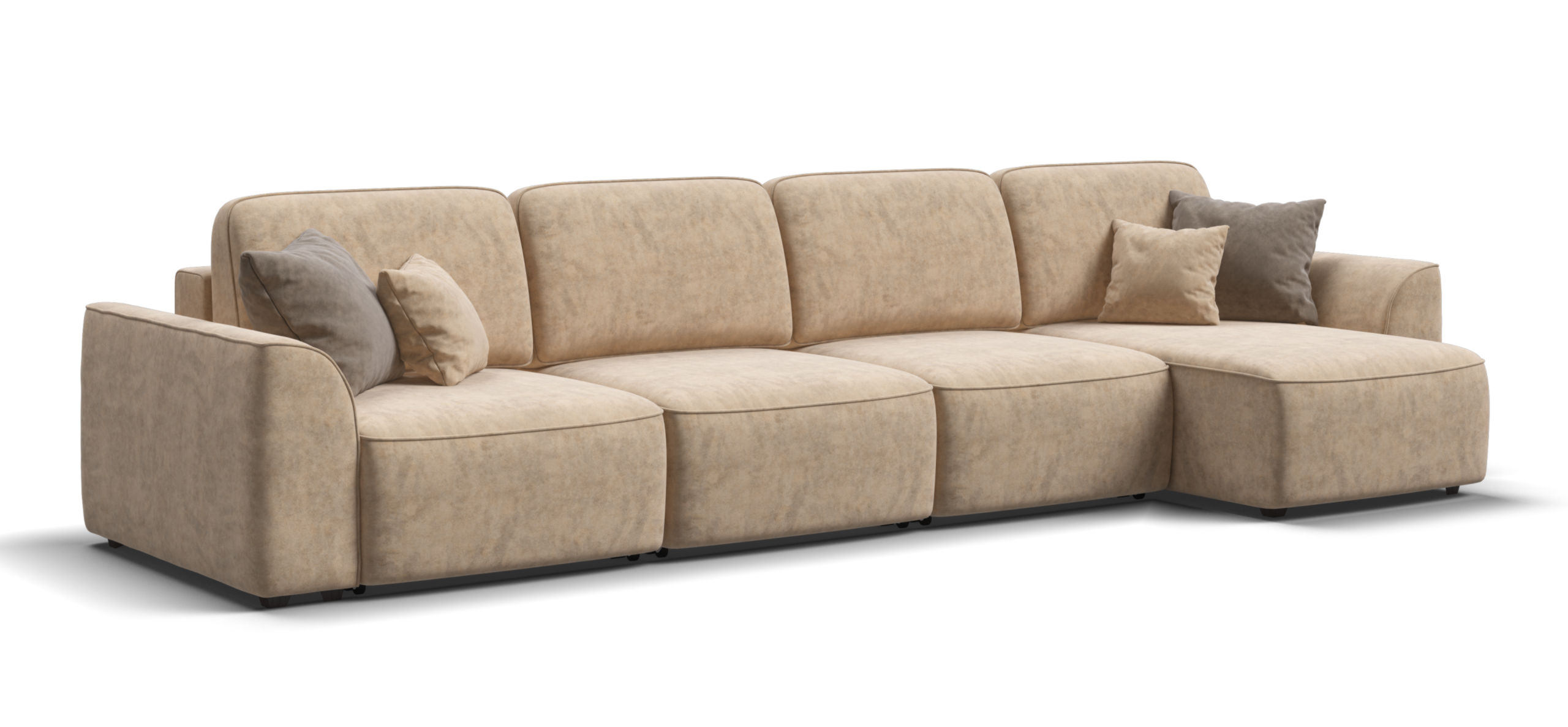 Угловой диван Кинг Модуль Макс Велюр Роял шампань