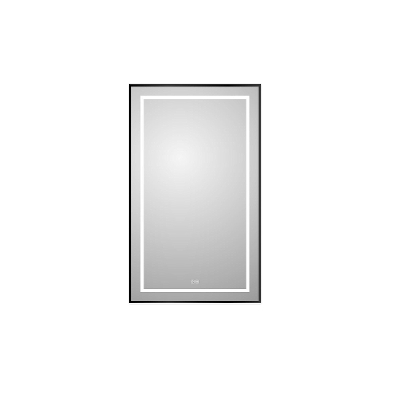 Зеркало BelBagno Kraft 60 SPC-KRAFT-600-1000-LED-TCH-WARM-NERO с подсветкой цвет Черный с сенсорным выключателем и подогревом